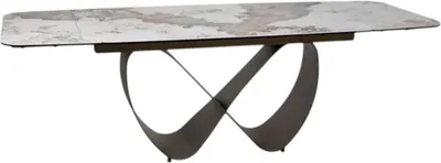 Обеденный стол Signal Infinity 160-240x95 (Ceramic белый Pandoro/медный)