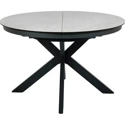 Обеденный стол Signal Porto 120-160x120 (Ceramic бежевый Taj Mahal/черный)