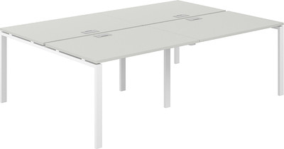 Комплект письменных столов Norden 240х163.8х75 / SG.257.SH.63.WH (белый/серый бархат)