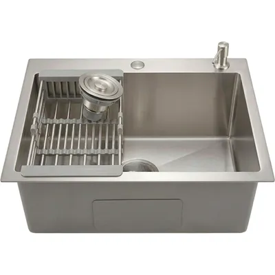 Мойка кухонная Wisent 7050-114 / WS-37050/W02-114 (с сифоном, дозатором и коландером)