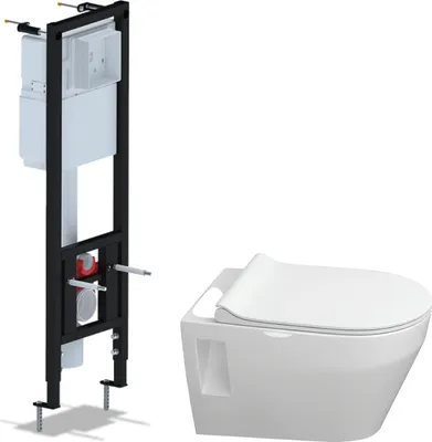 Унитаз подвесной с инсталляцией Керамин Бари + Ани Пласт WC1310
