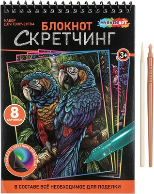Блокнот-гравюра MultiArt Птицы SCRBL-133785