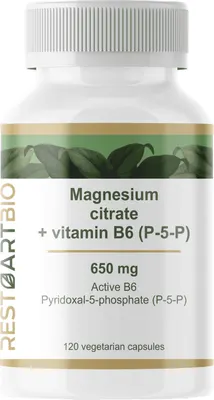 Витаминно-минеральный комплекс Restartbio Магний цитрат + В6 P-5-P (120 капсул)