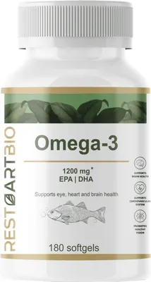 Жирные кислоты Restartbio Омега 3 1200мг EPA 660мг DHA 440мг (180 капсул)