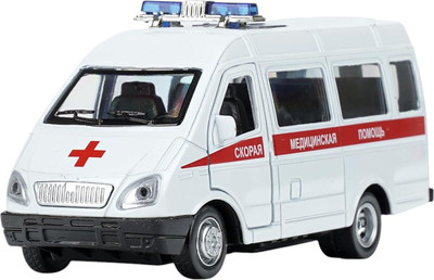 Автомобиль игрушечный Технопарк ГАЗ газ-3221 газель Скорая GAZ3221VAN-12AMB2-WH