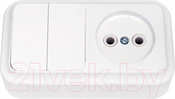 Блок выключатель+розетка Bylectrica Пралеска 2В-РЦ-523 / 210093
