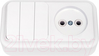 Блок выключатель+розетка Bylectrica Пралеска 3В-РЦ-525 / 210095