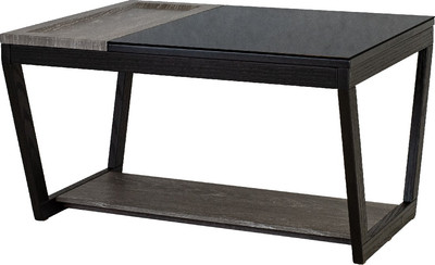 Журнальный столик Мебелик БьютиСтайл 31  (дуб шоле графит/венге/стекло черное)