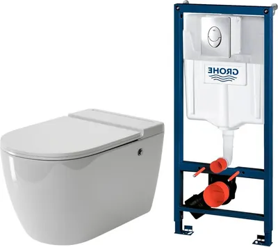 Унитаз подвесной с инсталляцией Grossman GR-5502 + GROHE Rapid SL 38721001 (с кнопкой)