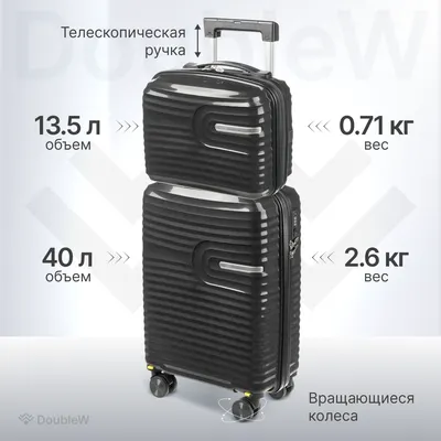 Набор чемоданов DoubleW Tero (S, черный)