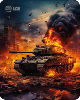 Коврик для мыши Cactus Burning Tank / cs-mpc-d04m