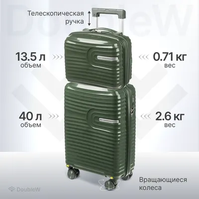 Набор чемоданов DoubleW Tero (S, зеленый)