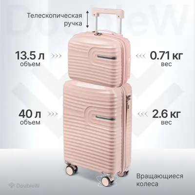 Набор чемоданов DoubleW Tero (S, светло-розовый)