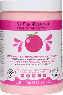 Маска для животных Iv San Bernard Fruit of the Groomer Pink Grapefruit восстанавливающая (1л)