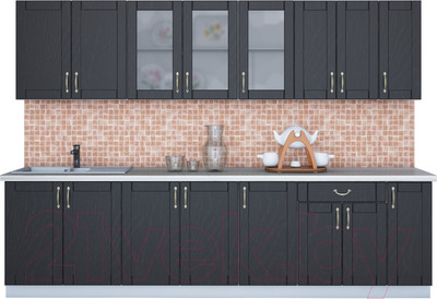 Кухонный гарнитур Интерлиния Мила Крафт 2.9 (дуб английский)