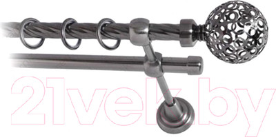 Карниз для штор Lm Decor Ажур 095 2р витой (антрацит, 3.2м)