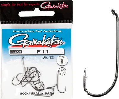 Набор крючков рыболовных Gamakatsu F11 New Label Hooks Black разм. 08 (12шт)