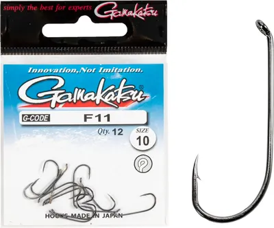 Набор крючков рыболовных Gamakatsu F11 New Label Hooks Black разм. 10 (12шт)
