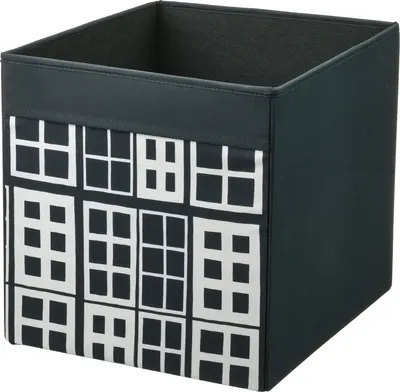 Коробка для хранения Ikea Drona 906.101.86 (черный/узор)