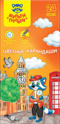 Набор цветных карандашей Мульти-пульти Енот в Англии / CP_67798 (24цв)