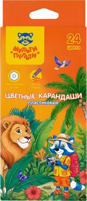Набор цветных карандашей Мульти-пульти Енот в джунглях / CP_67823 (24цв)