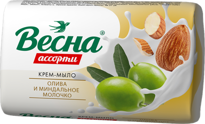 Мыло твердое ВЕСНА Олива и миндальное молочко (90г)