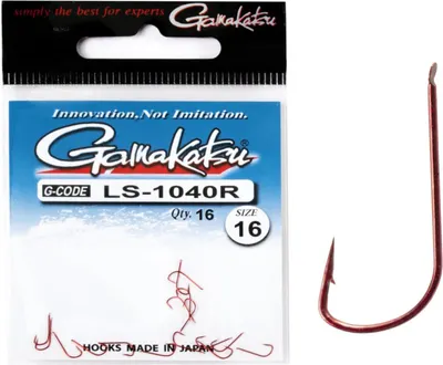 Крючок рыболовный Gamakatsu LS-1040R New Label Hooks Red разм. 16 (16шт)