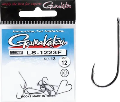Набор крючков рыболовных Gamakatsu Ls-1223f New Label Eyed Hooks Black разм. 12 (13шт)