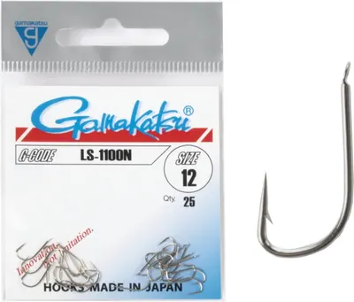 Набор крючков рыболовных Gamakatsu LS-1100N Hooks Nickel разм. 12 (25шт)