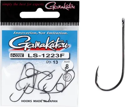 Набор крючков рыболовных Gamakatsu LS-1223F New Label Eyed Hooks Black разм. 08 (13шт)