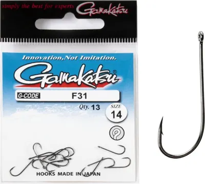 Набор крючков рыболовных Gamakatsu F31 New Label Hooks Black разм. 14 (13шт)