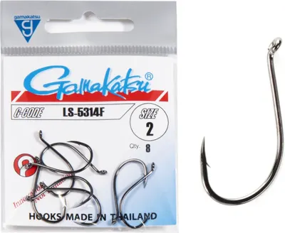 Набор крючков рыболовных Gamakatsu LS-5314F Hooks Black разм. 02 (8шт)