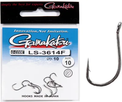 Набор крючков рыболовных Gamakatsu LS-3614F New Label Hooks Black разм. 10 (10шт)