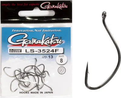 Набор крючков рыболовных Gamakatsu LS-3524F New Label Eyed Hooks Black разм. 08 (13шт)