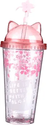 Стакан ILikeGift Розовые цветы / JL380153-01 (розовый)