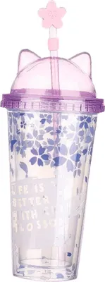 Стакан ILikeGift Фиолетовые цветы / JL380153-02 (фиолетовый)