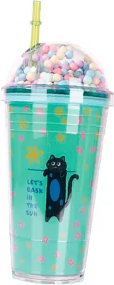 Стакан ILikeGift Длинный кот / JL450416-04 (зеленый)