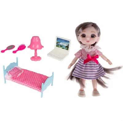 Кукла с аксессуарами 1Toy Alisa Kawaii Mini. Спальня / Т24363