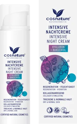 Крем для лица Cosnature Интенсивный ночной с гиалуроном и бакучиолом (50мл)