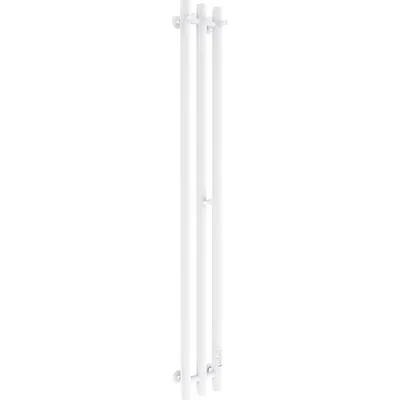 Полотенцесушитель электрический Маргроид Ferrum Inaro 3 СНШ 120x6x12 крючки 3/1 (белый матовый, таймер справа)