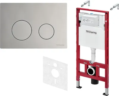 Инсталляция для унитаза TECEspring S300503 (с кнопкой смыва, сатин)