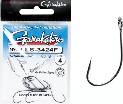 Набор крючков рыболовных Gamakatsu LS-3424F New Label Hooks Black разм. 04 (8шт)