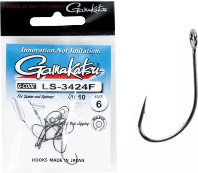 Набор крючков рыболовных Gamakatsu LS-3424F New Label Hooks Black разм. 06 (10шт)