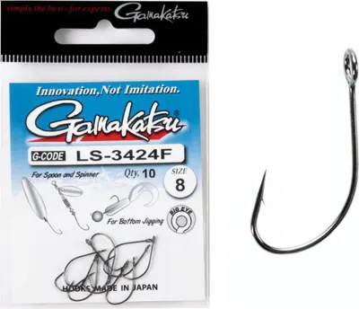 Набор крючков рыболовных Gamakatsu LS-3424F New Label Hooks Black разм. 08 (10шт)