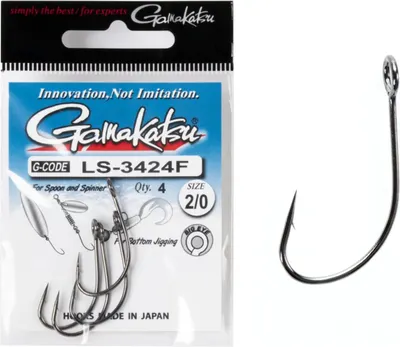 Набор крючков рыболовных Gamakatsu LS-3424F New Label Hooks Black разм. 2/0 (4шт)