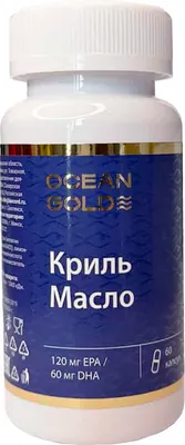 Пищевая добавка Ocean Gold Криль масло с нейтральным вкусом (60 капсул)