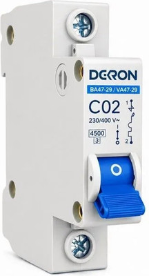 Выключатель автоматический DEKRON ВА47-29 1P С2A 4.5кА / mcb29-1-C02-dek