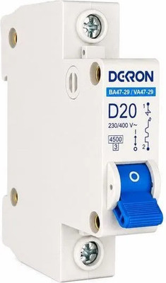 Выключатель автоматический DEKRON ВА47-29 1P D20A 4.5кА / mcb29-1-D20-dek