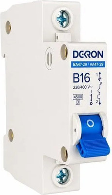 Выключатель автоматический DEKRON ВА47-29 1P B16A 4.5кА / mcb29-1-B16-dek