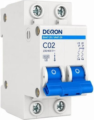 Выключатель автоматический DEKRON ВА47-29 2P C2A 4.5кА / mcb29-2-C02-dek
